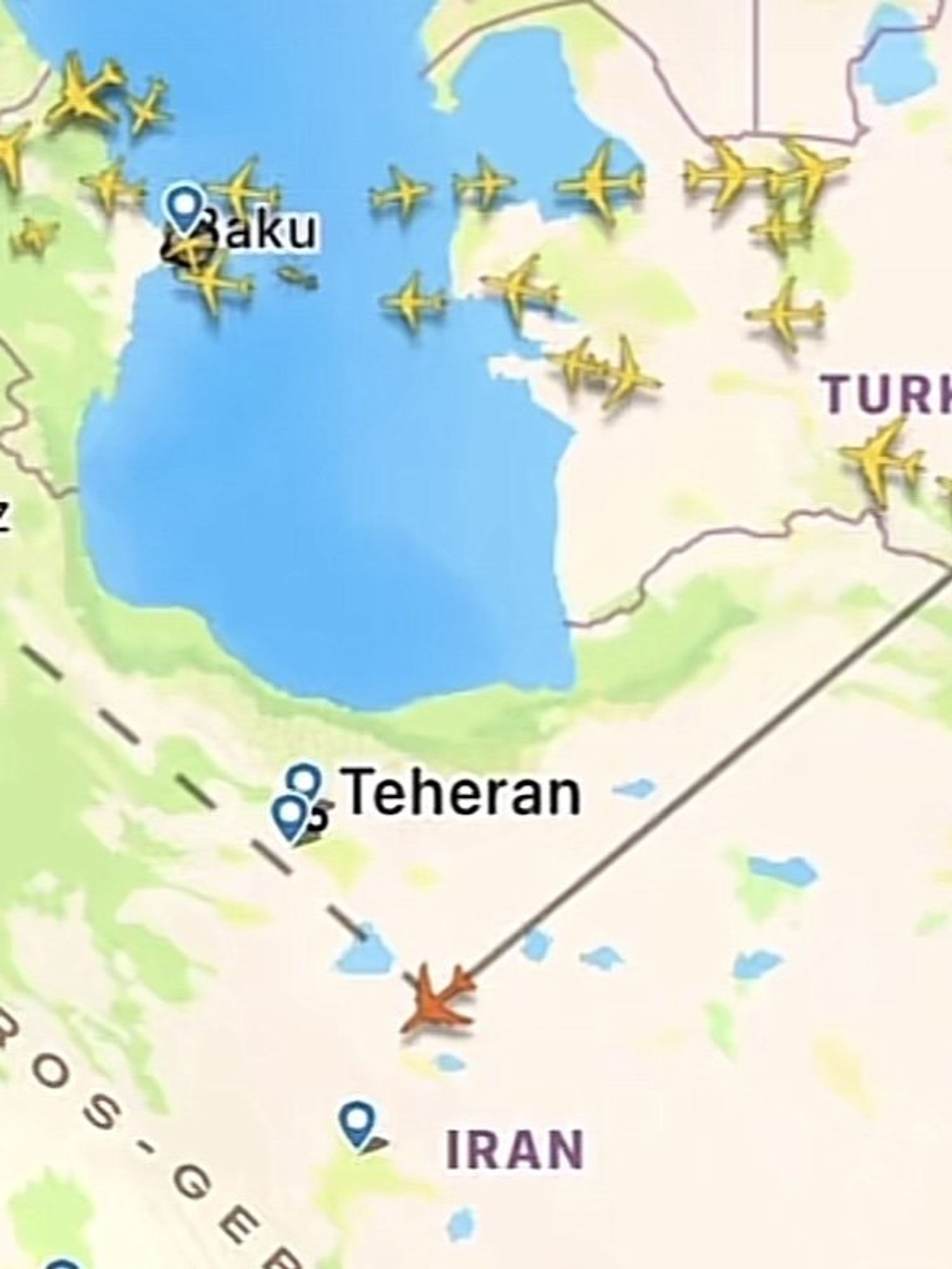 TikTokers baffled by 'lone flight crossing Iran amid airspace closures' - but is it real?