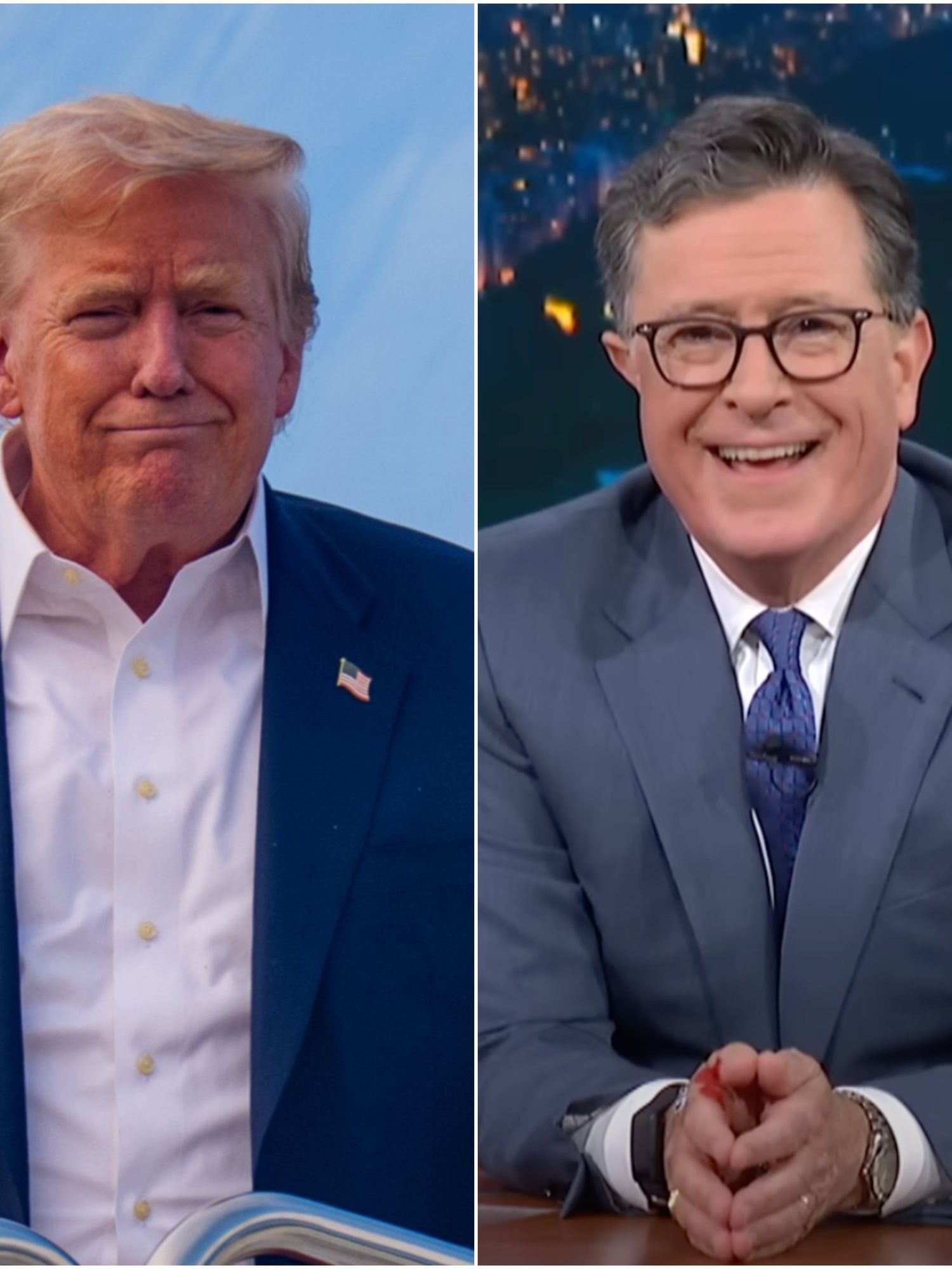 Trump denies being behind Colbert firing - but then ponders which host 'will go' next