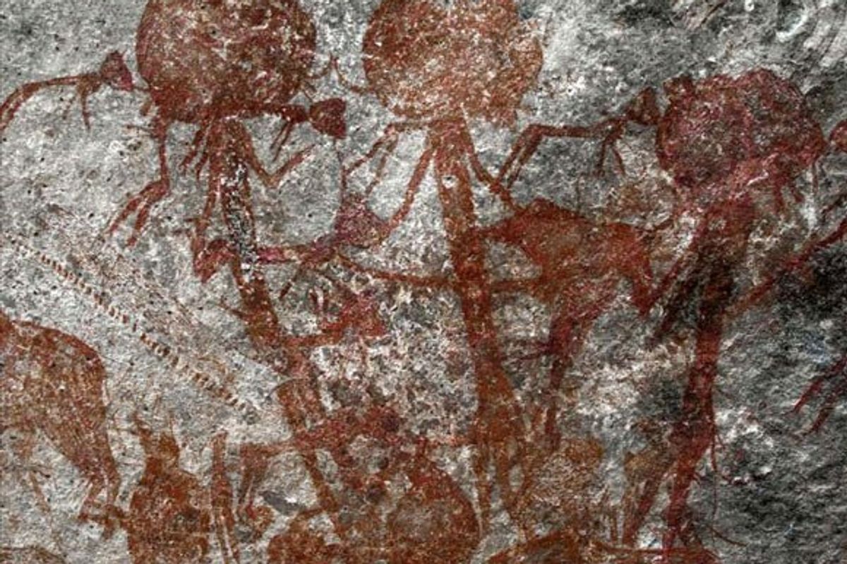 Creepy alien figures with giant heads found painted on different ancient sites, baffling archaeologists