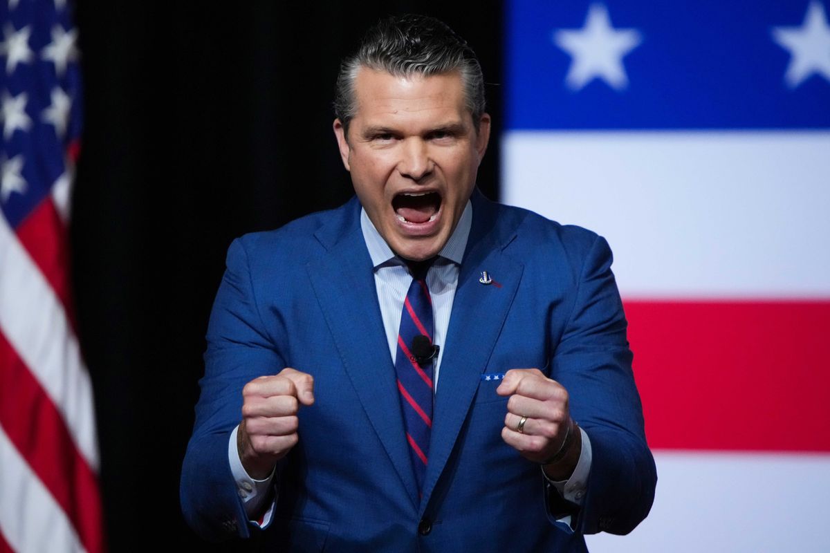 Watch: Awkward moment Pete Hegseth finishes military rally speech to silence