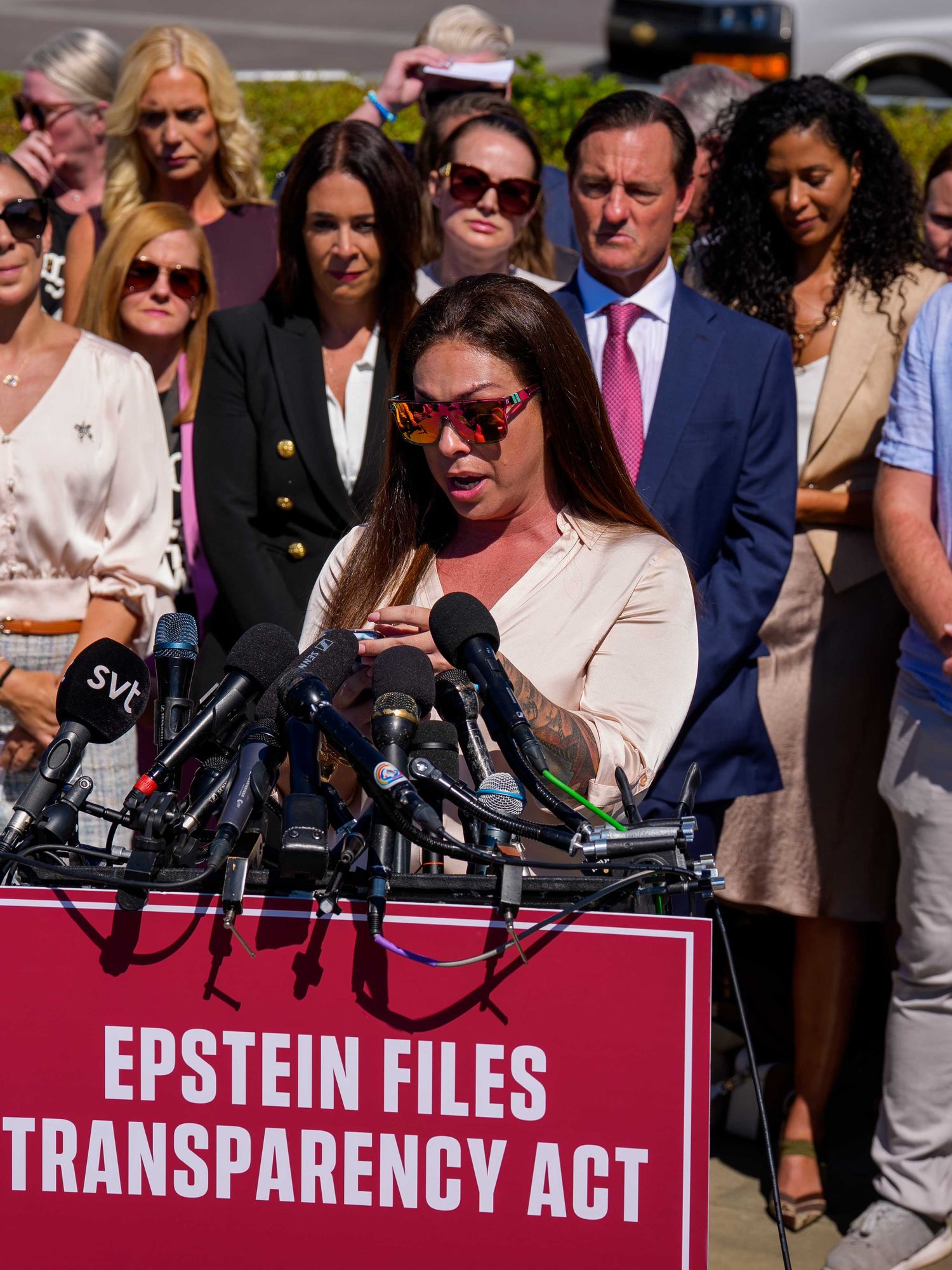 Epstein survivors give emotional plea for files to be released: 'It's time to bring secrets out of shadows'