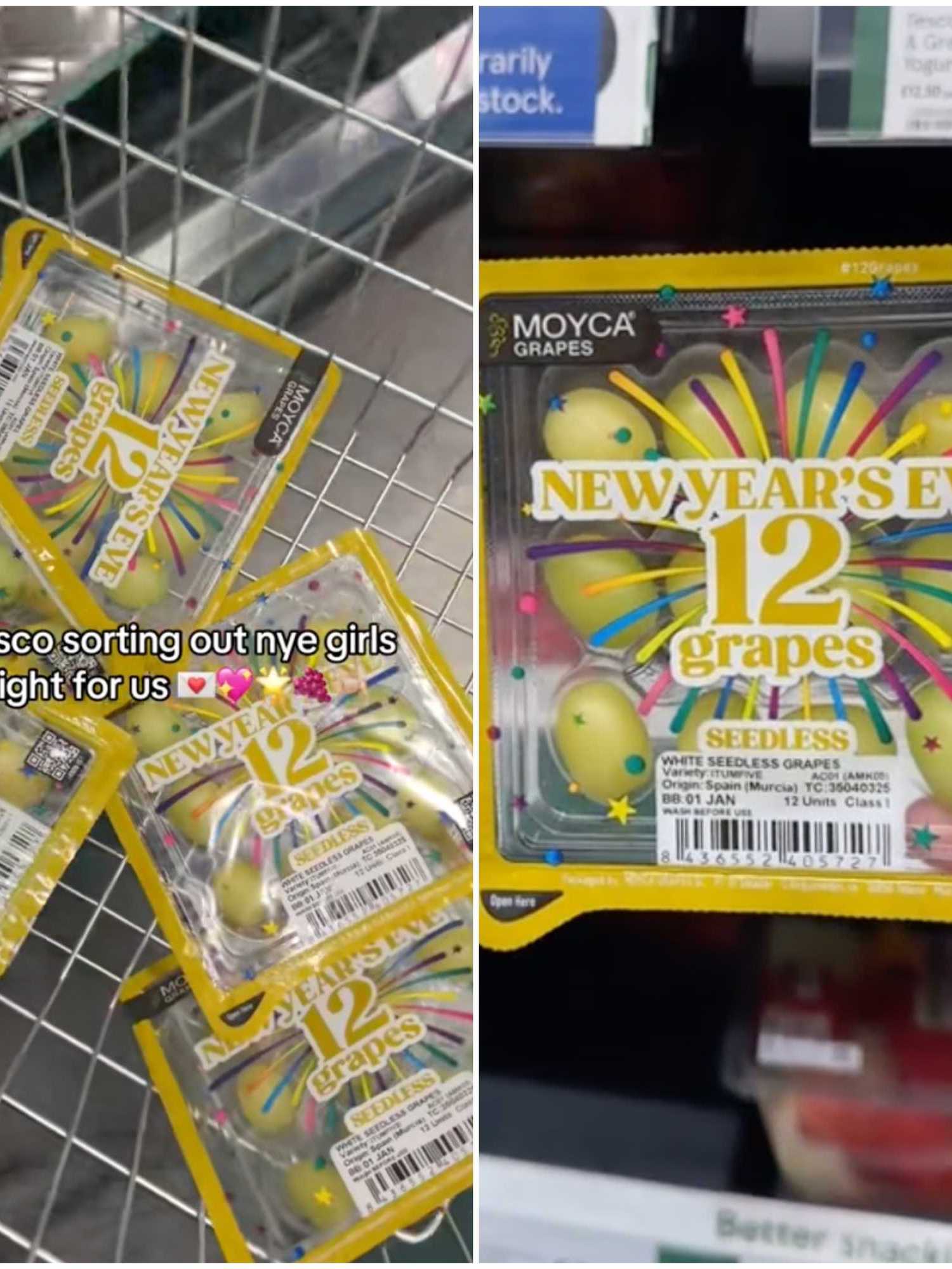 Supermarket sells 12 green grapes as part of New Year's Eve tradition - and the internet has thoughts