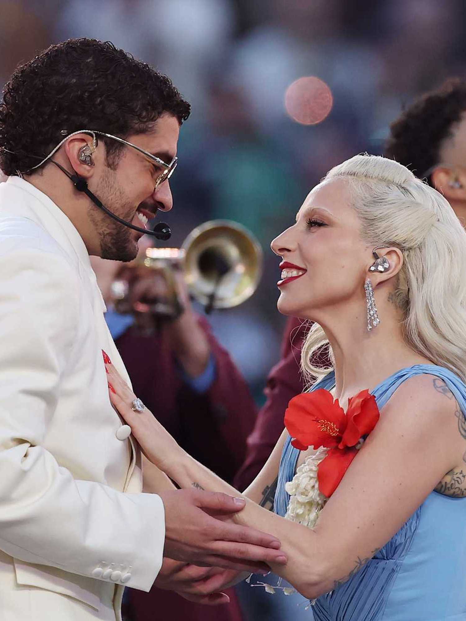 Hidden angle shows Bad Bunny dancing to Lady Gaga’s Super Bowl cameo