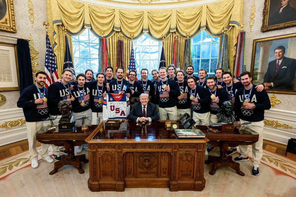 USA men's hockey team met Trump after gold medal win - and it went down as well as you'd expect