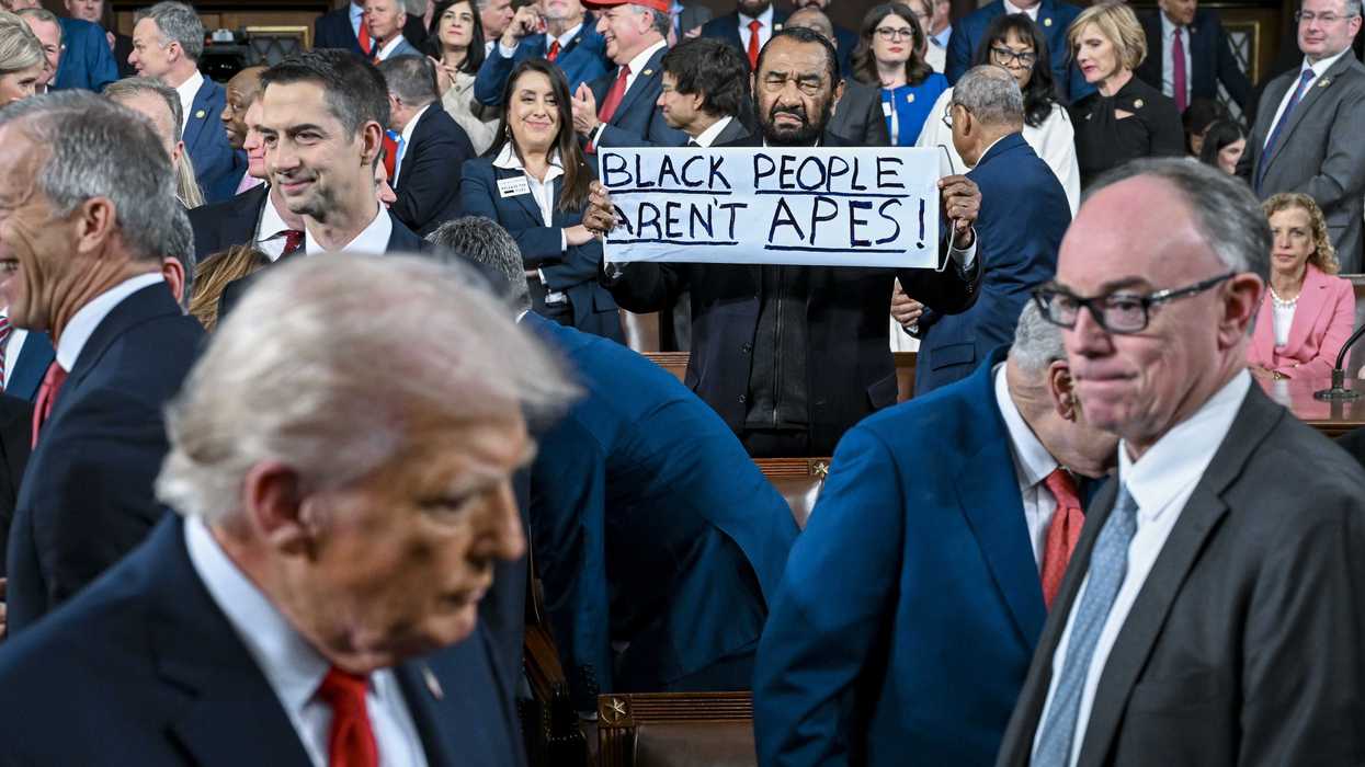 Rep. Al Green removed from Trump’s State of the Union address for 'Black people aren't apes' protest sign