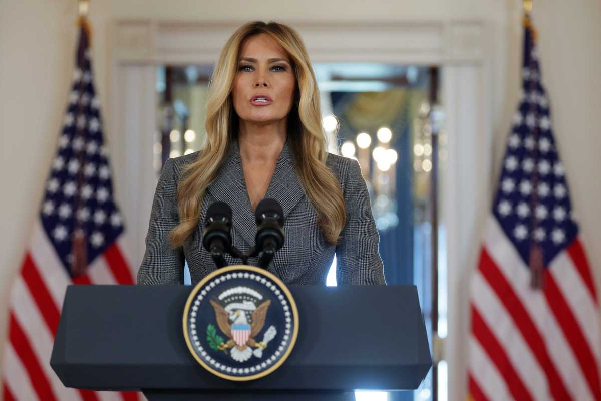 What did Melania Trump say about Jeffrey Epstein in surprise media address?