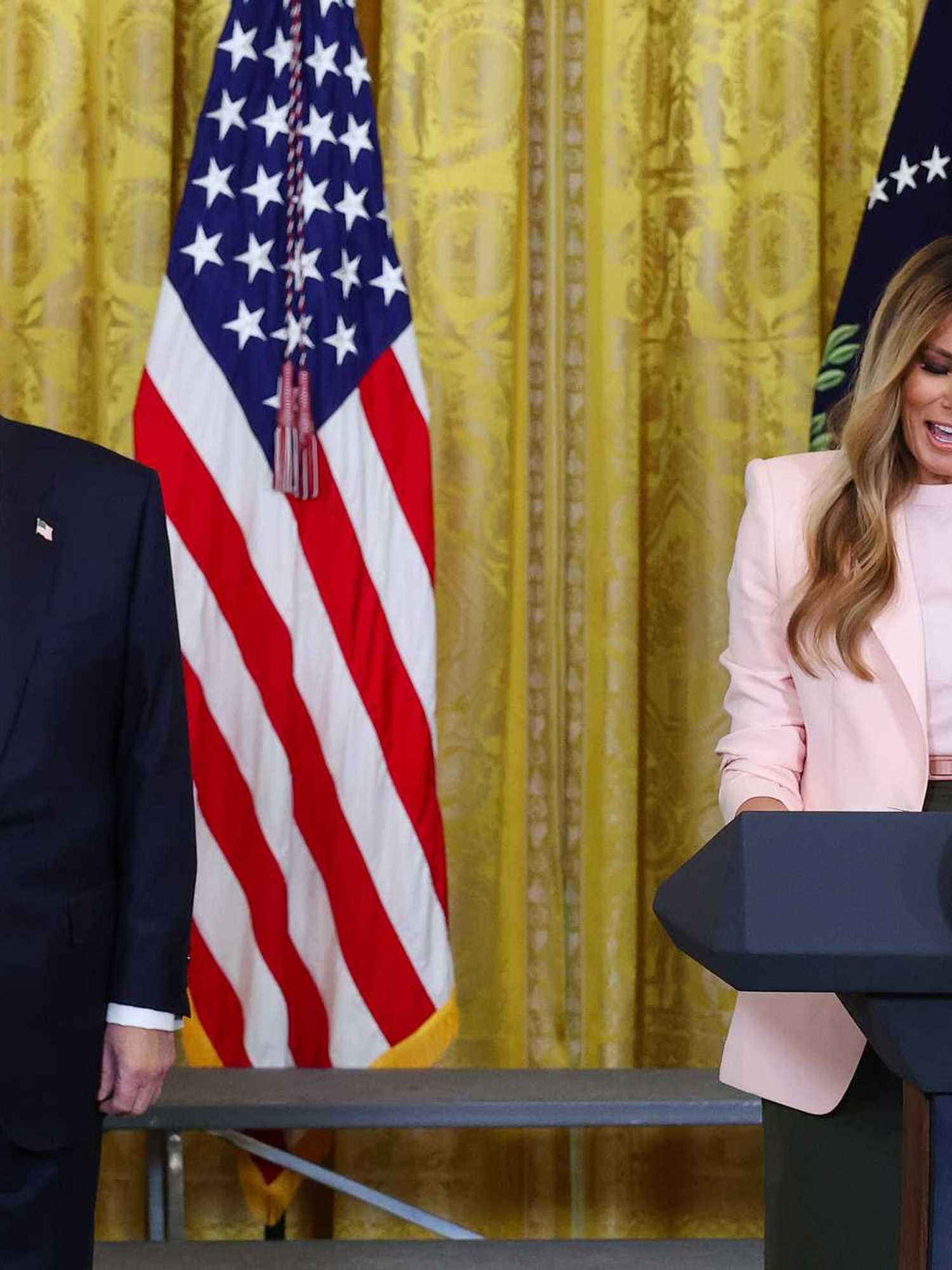 Melania laughed at after saying Donald Trump has ‘empathy’ - even he can't keep a straight face