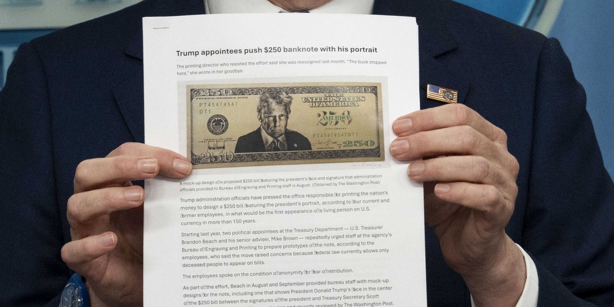 Plans for Trump's face on new $250 bill sparks anger: 'We're such a joke'
