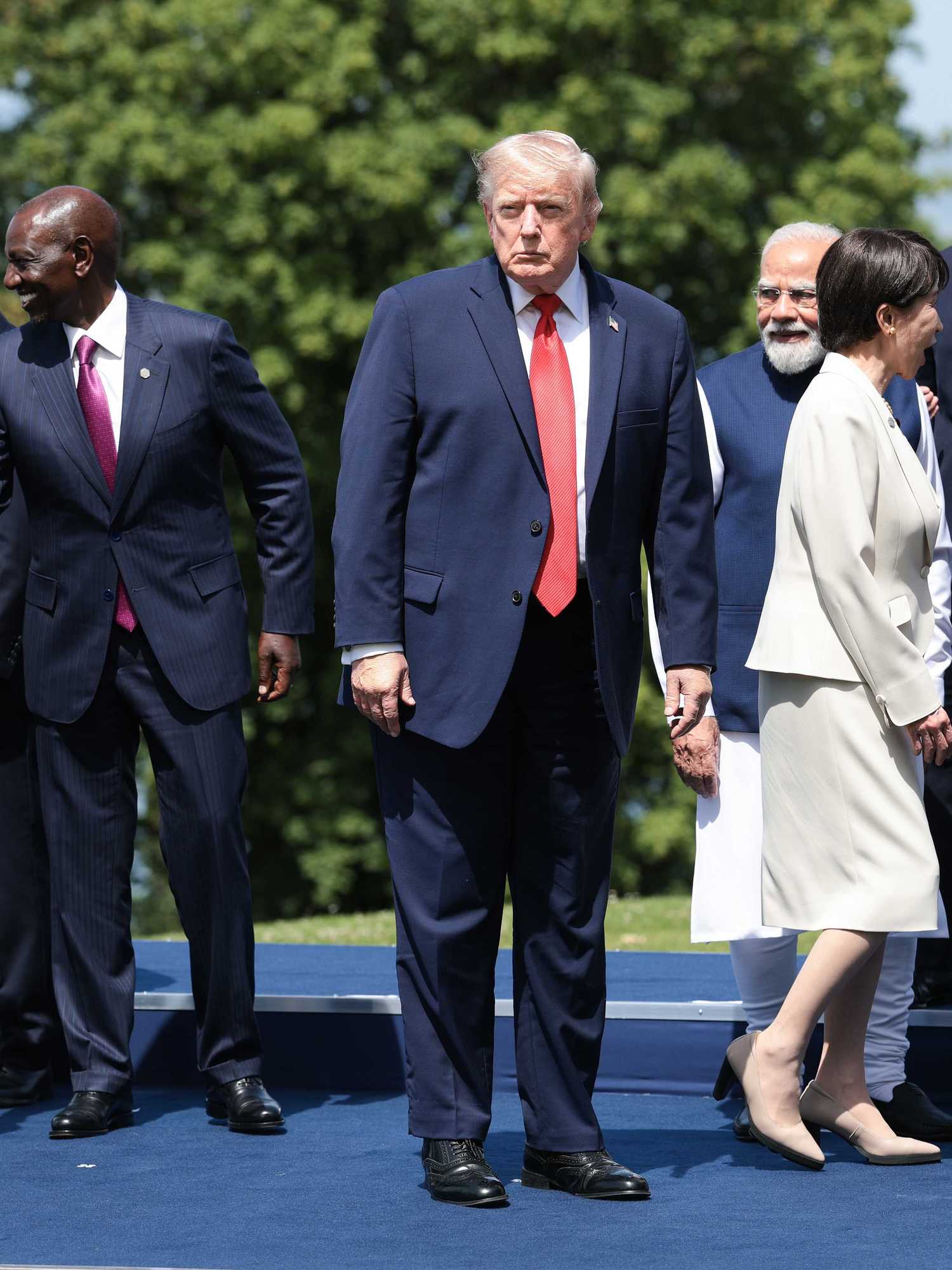 'Confused' Donald Trump appears to wander off in wrong direction at G7 summit