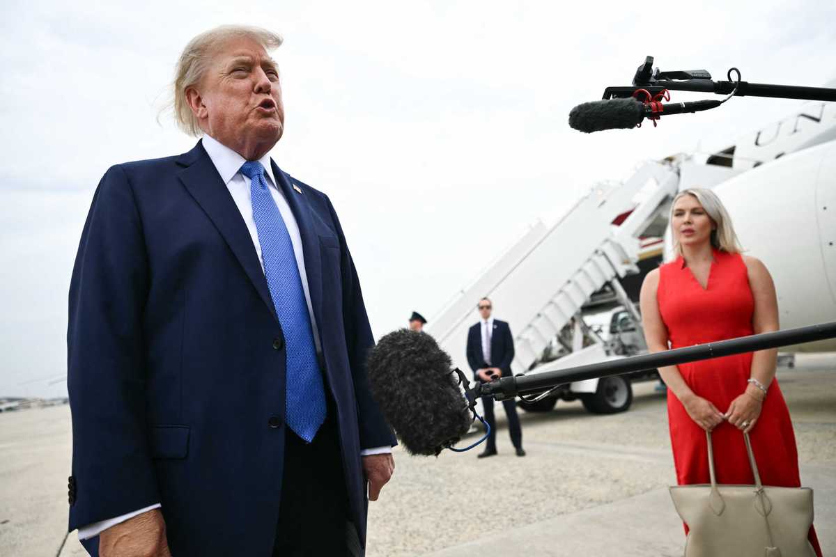 Trump jokes he's 'concerned' Karoline Leavitt likes her children more than him