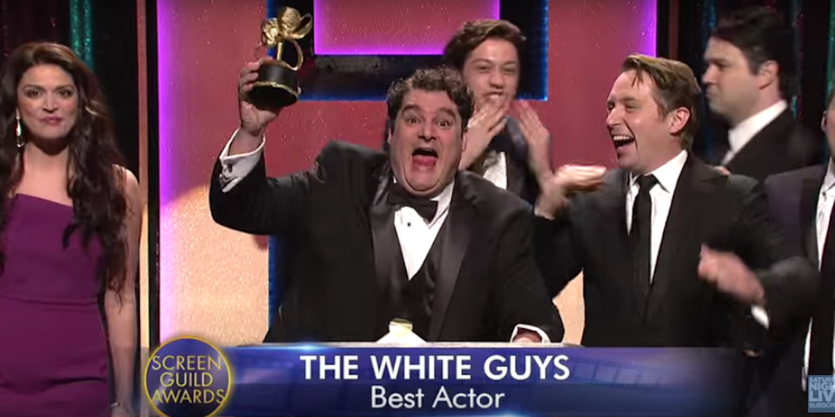 In the Saturday Night Live version of the Oscars, only white people win