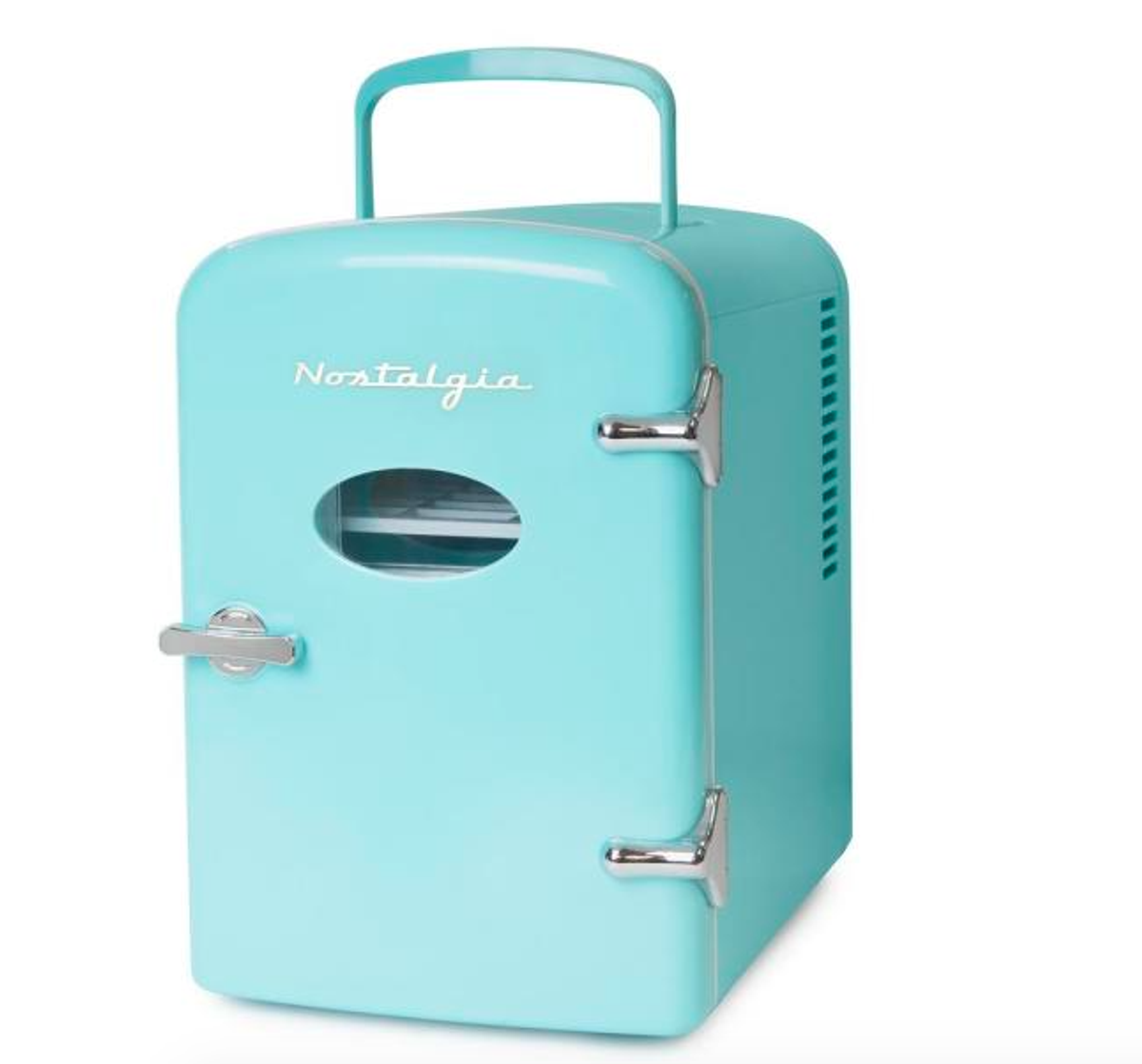 Nostalgia 0.4 cu.ft. Retro 6Can Personal Mini Refrigerator in Aqua