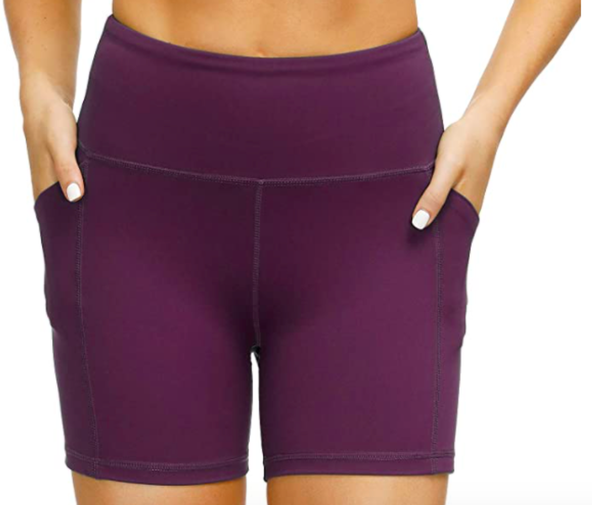 MIER Women's High Waist Yoga Compression Shorts Stretch Biker Shorts