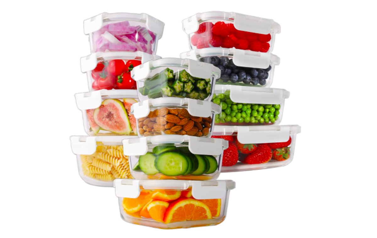 Bayco 24 Piece Glass Food Storage Containers with Lids indy100