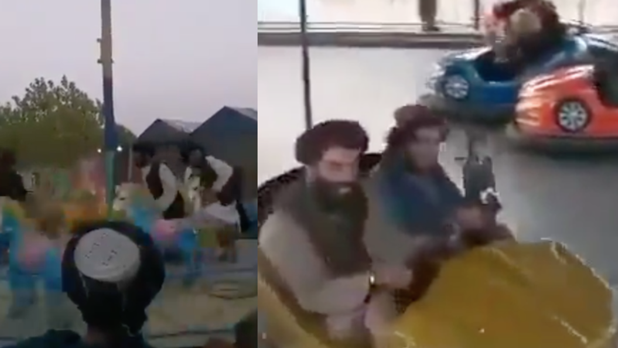Viral footage of ‘Taliban soldiers’ riding dodgems at a theme park has left people horrified