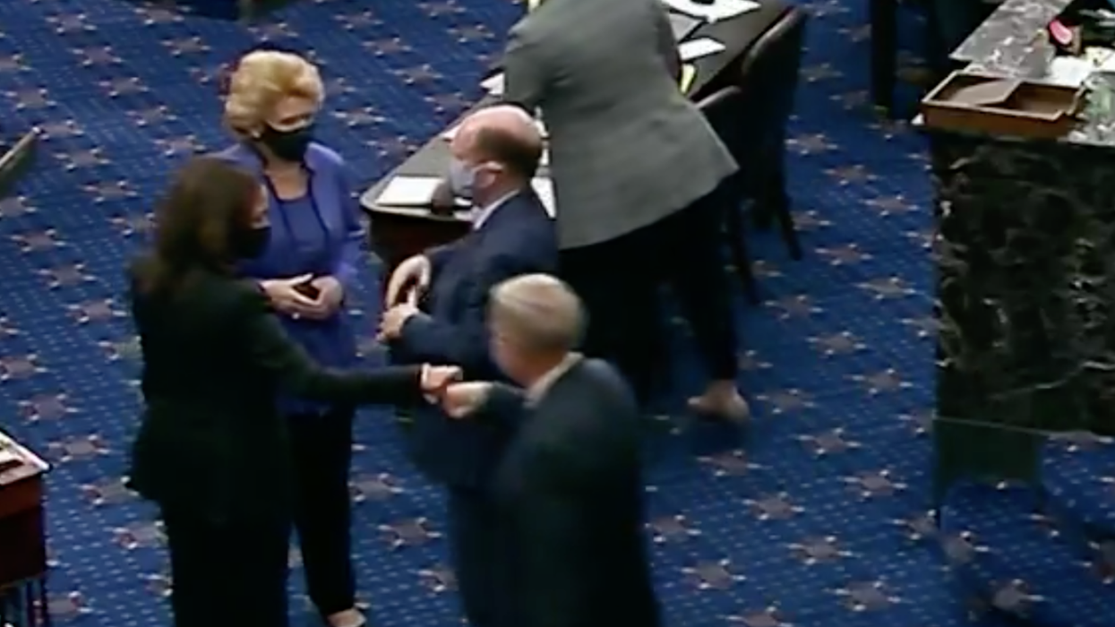 Kamala Harris draws mixed response after fist-bumping Republican