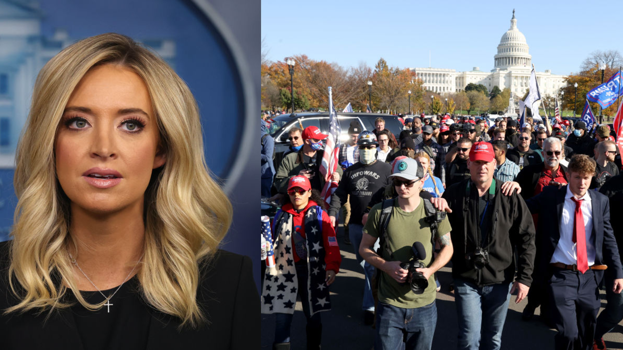 Kayleigh McEnany ridiculed for lying about crowd size as thousands turn up for 'Million Maga March'