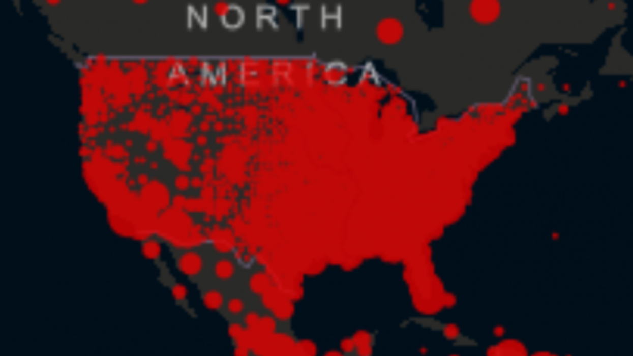 This map shows the stark difference between US and Canada right now