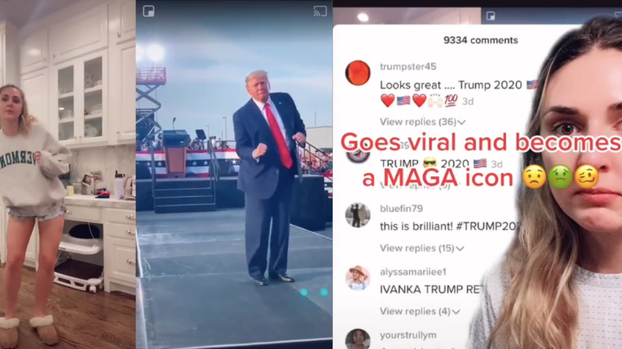 Woman accidentally becomes a 'MAGA icon' after copying Trump's dancing