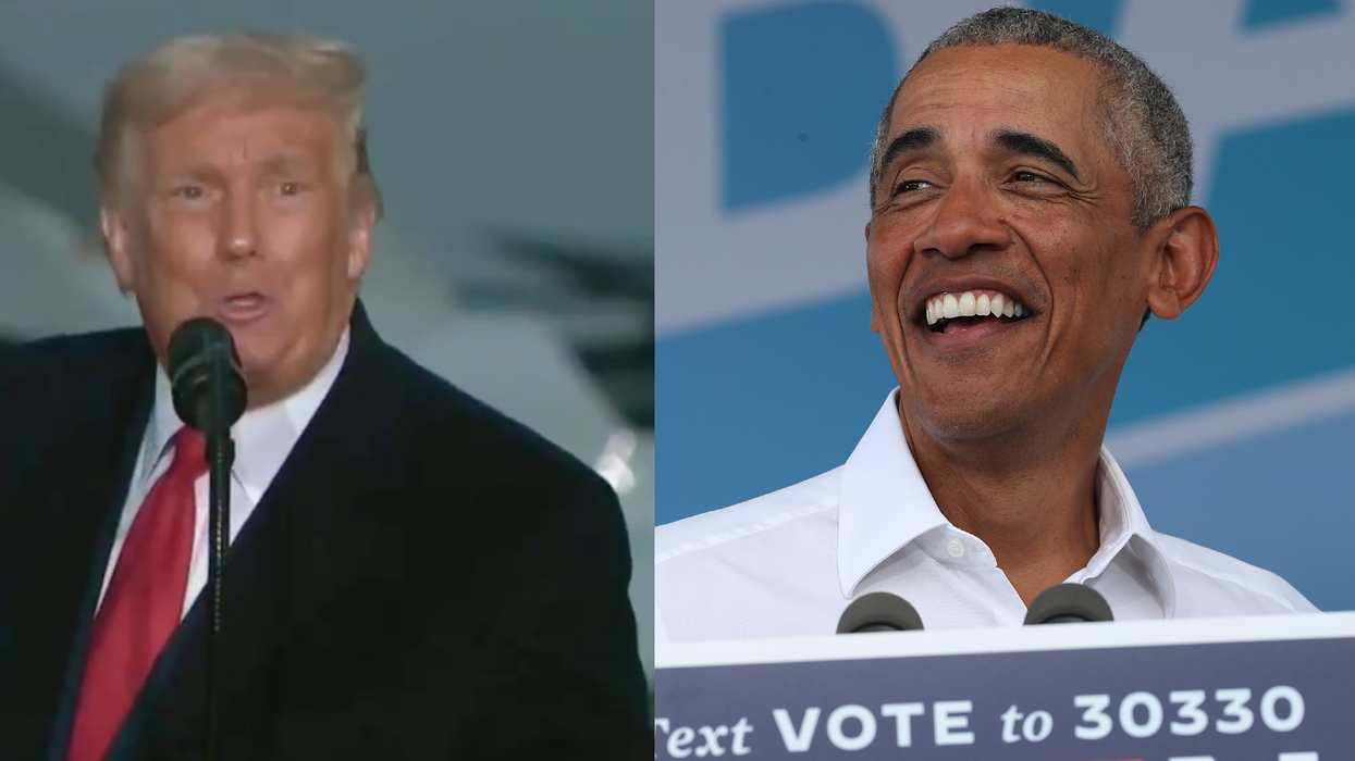 Trump tries to mock Obama for not having a crowd at a speech that didn't even happen