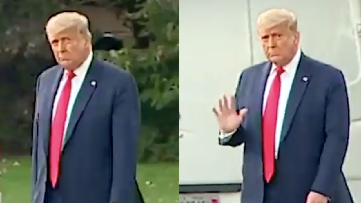 Trump ridiculed after video shows him leaving car-crash interview 'pouting' and 'sulking'