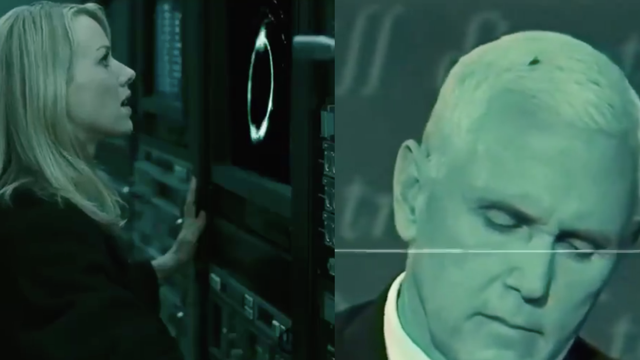 Mike Pence and his fly has been reimagined as a terrifying scene from horror film The Ring