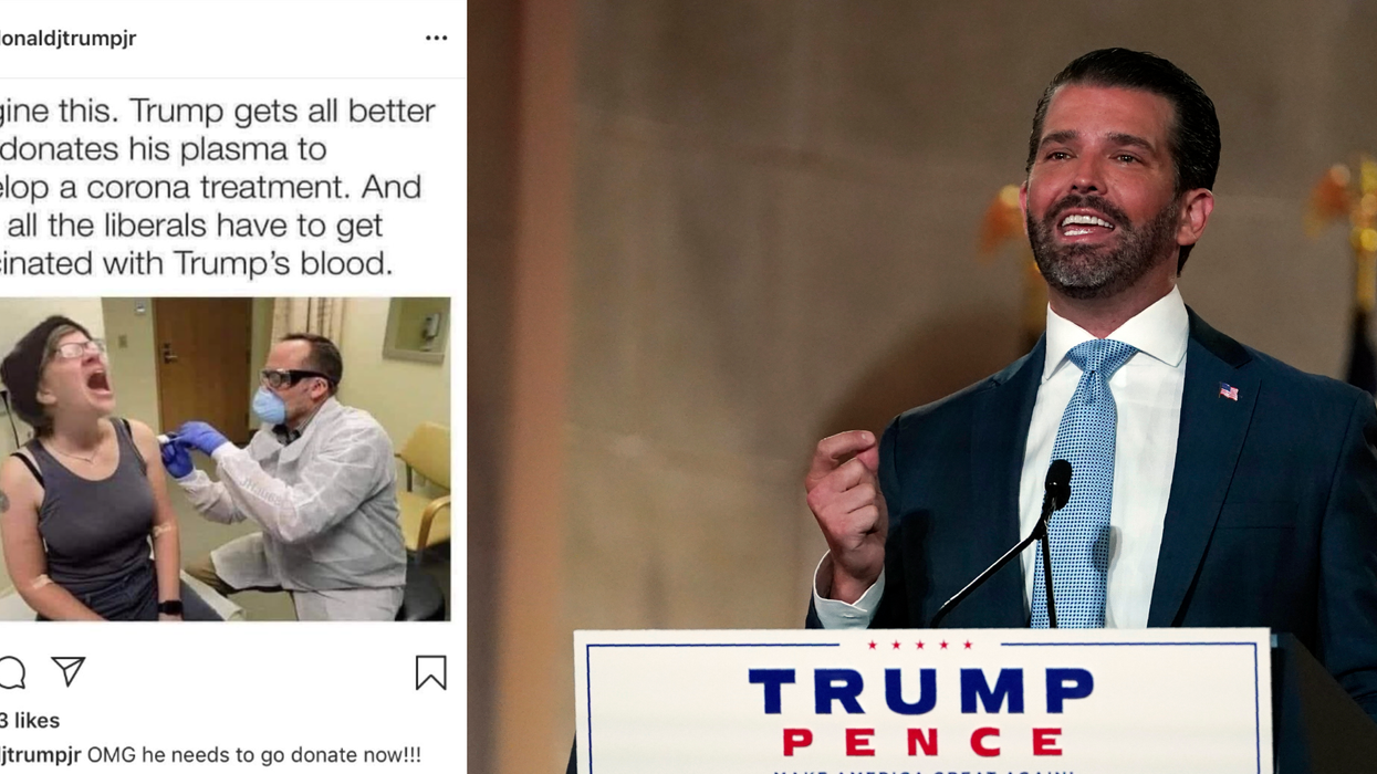 Trump Jr leaves people speechless with bizarre post about 'injecting liberals with Trump's blood'