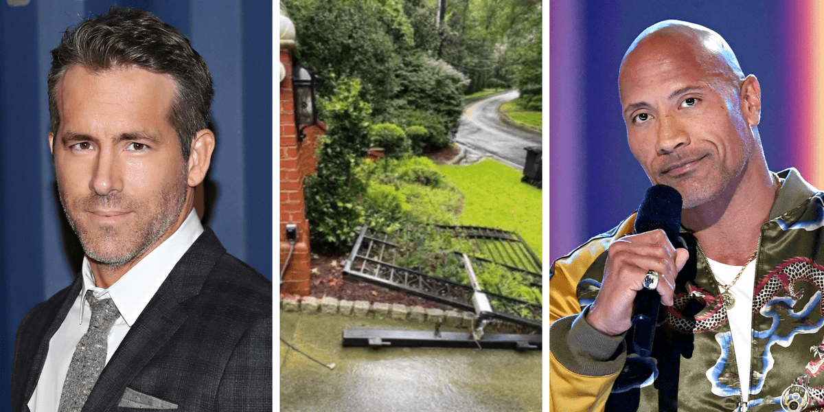 Gate Sign Icon Ryan Reynolds responds to Dwayne 'The Rock' Johnson tearing down a gate ...