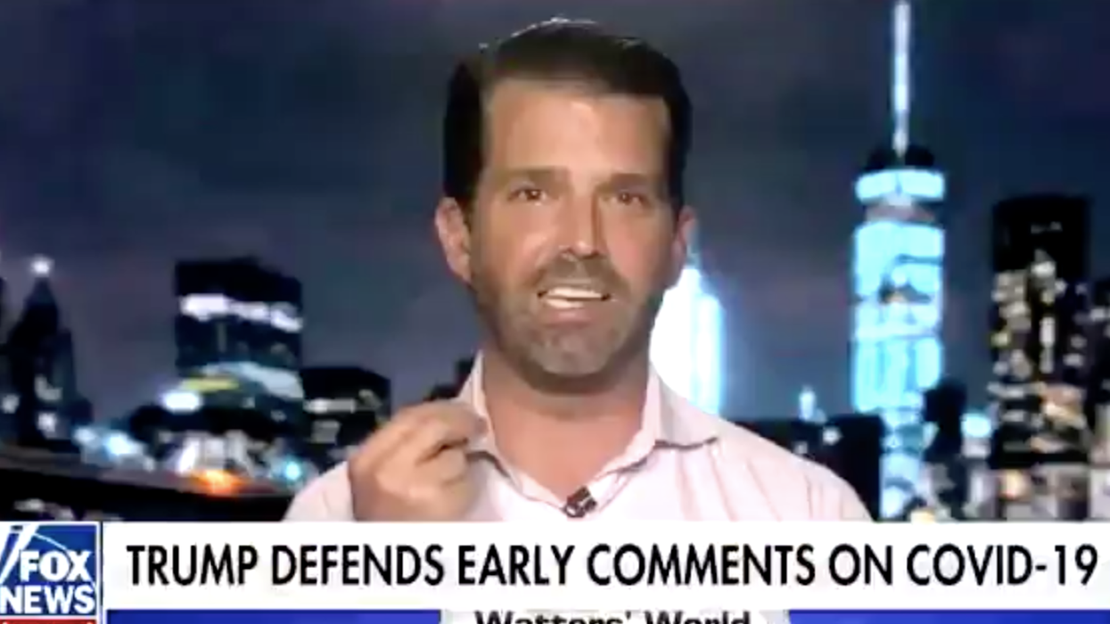 Trump Jr claims, without irony, that he wants a president that does not 'exert hysteria'