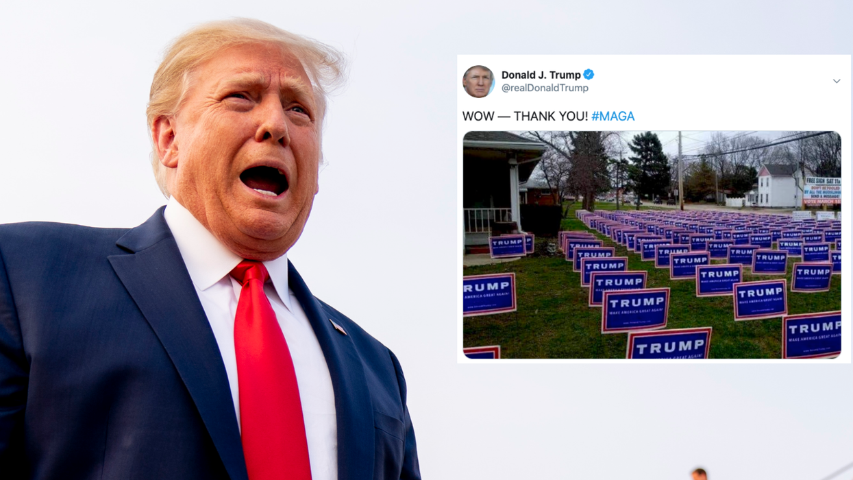 Trump called out for trying to pass off his four-year-old campaign photo as new