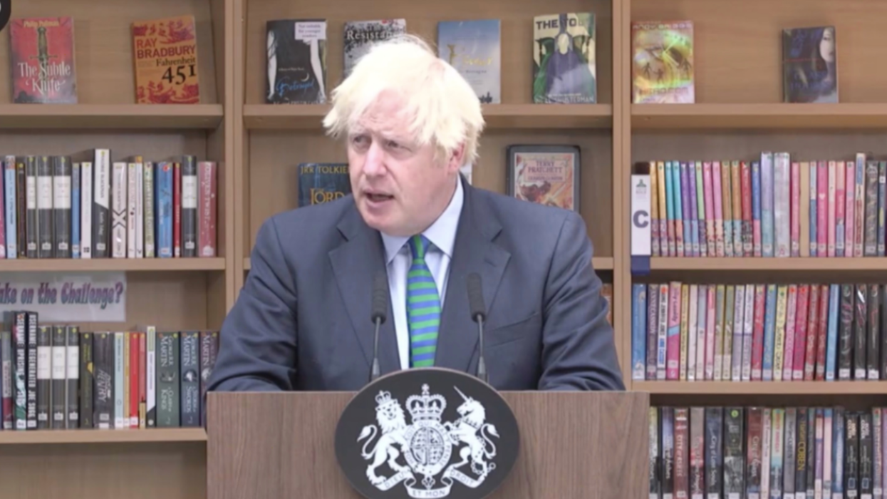 Sadly, a librarian wasn't trolling Boris Johnson with an arrangement of books