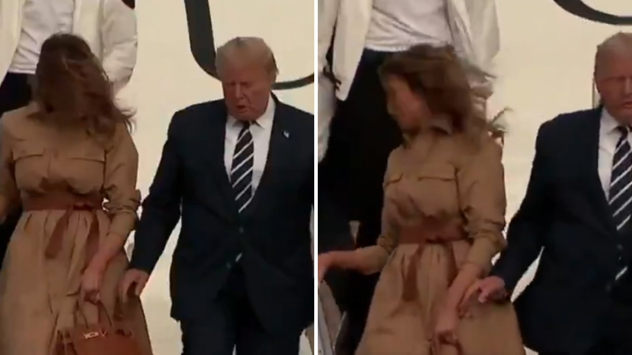 Melania Trump repeatedly rejects president's attempts to hold hands in excruciating clip