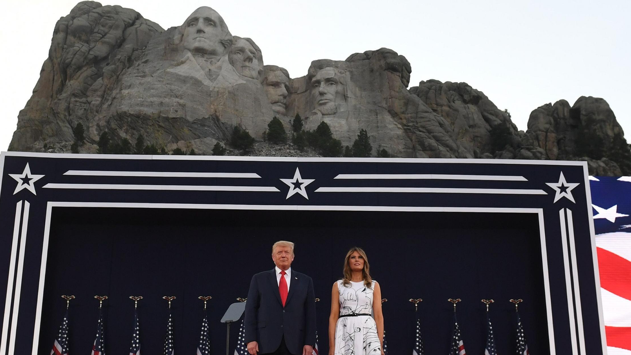 Trump denies suggesting his head should be added to Mount Rushmore, then immediately suggests it