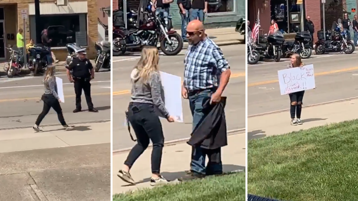 Heartbreaking clip shows lone BLM protester being harassed by strangers