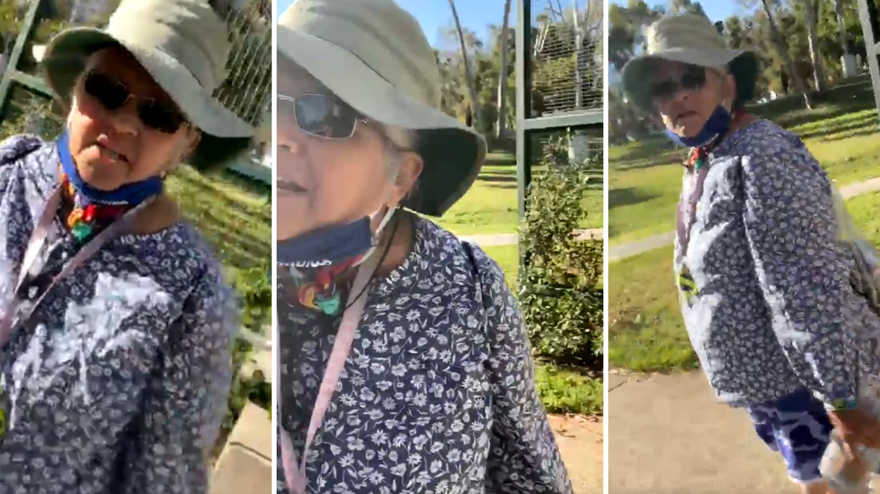 Woman caught on camera in furious racist tirade saying 'go back to whatever Asian country you belong in'