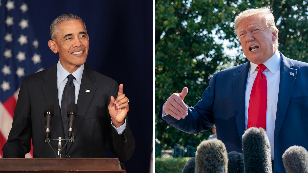 The difference between Trump and Obama in two videos of them meeting children