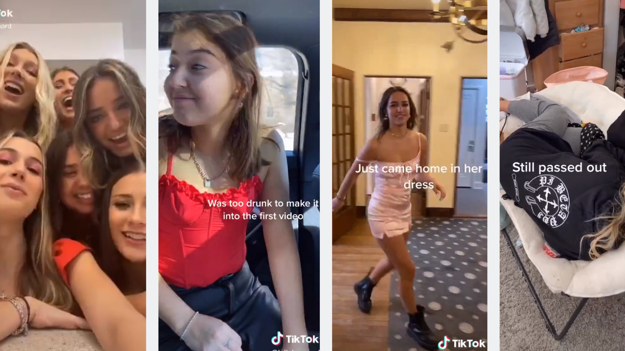 This new TikTok trend shows the before and after of a girls' night out and it's very relatable