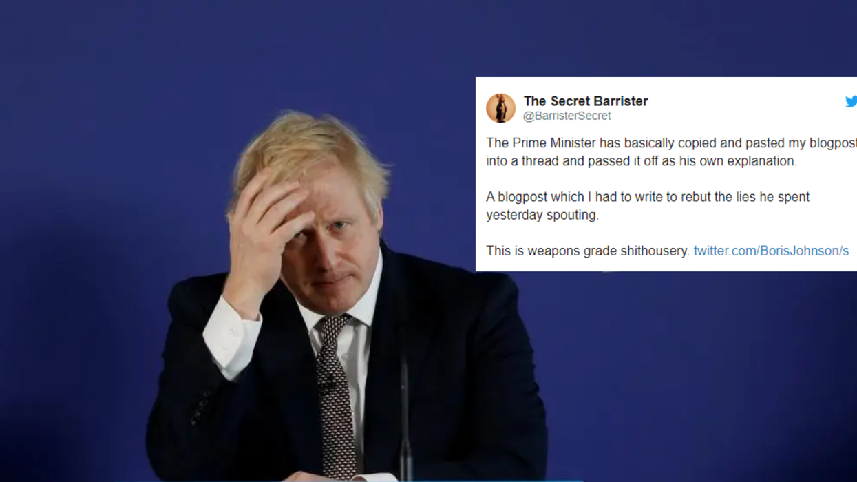 Imagine being the prime minister and plagiarising a barrister's blog for a Twitter thread? Yeah, Boris Johnson just did that