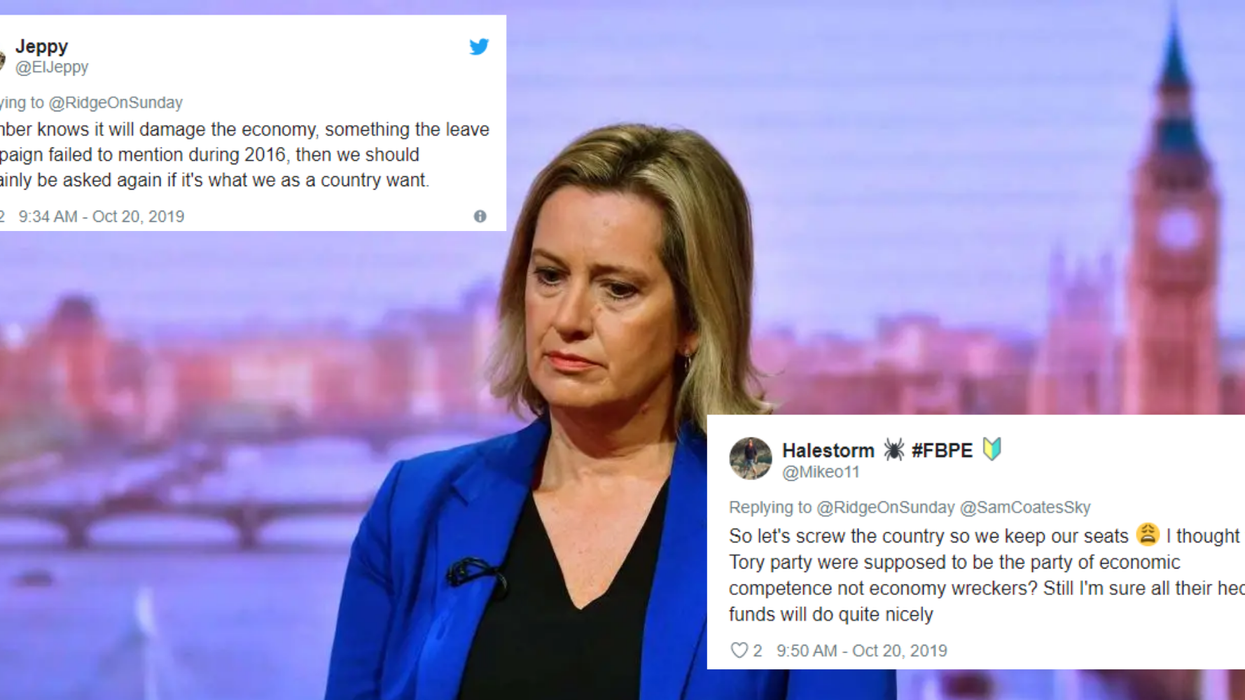 Amber Rudd just admitted Boris Johnson’s deal will damage the economy but she supports it anyway