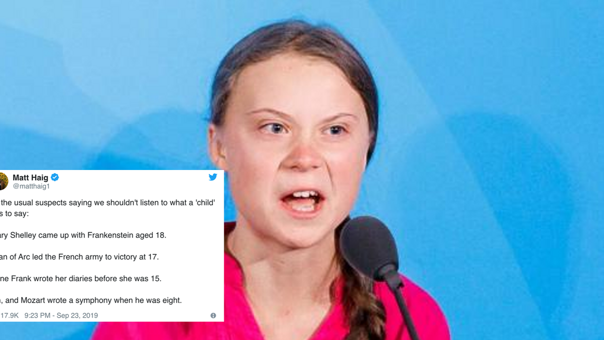This is the perfect response to anyone saying Greta Thunberg is too young to be listened to