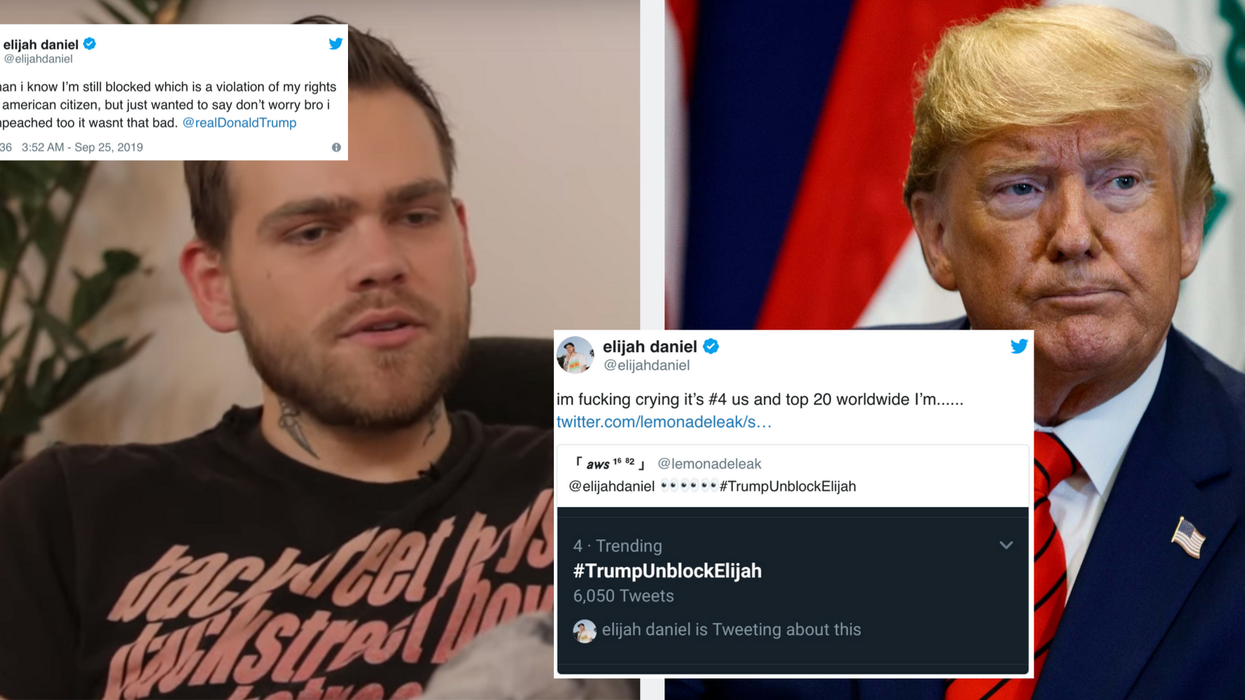 Hilarious hashtag calling for Trump to unblock YouTuber Elijah Daniel has gone viral and people are living for it