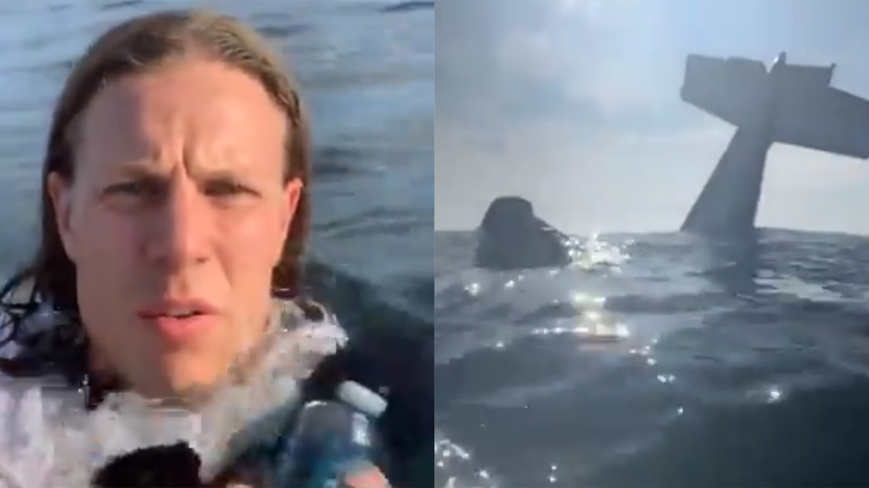 Pilot goes viral after filming aftermath of his plane crashing into the ocean