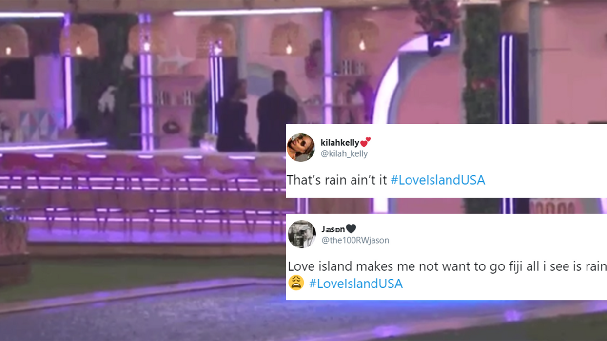 Love Island USA has kicked off but it won't stop raining, and there are lots of jokes