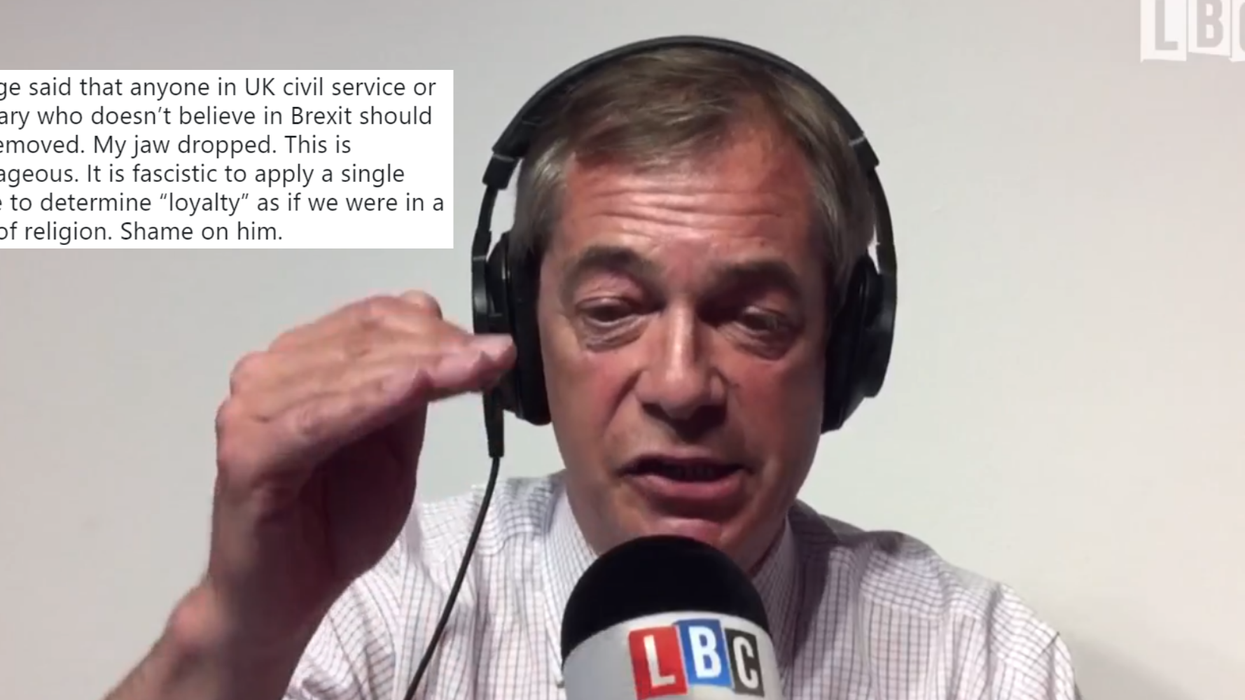 Nigel Farage calls for anyone anti-Brexit to be removed from civil service or military