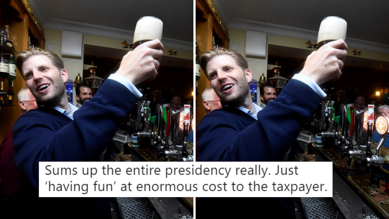 Eric Trump says he is ‘just trying to have a good time’ on taxpayers’ money