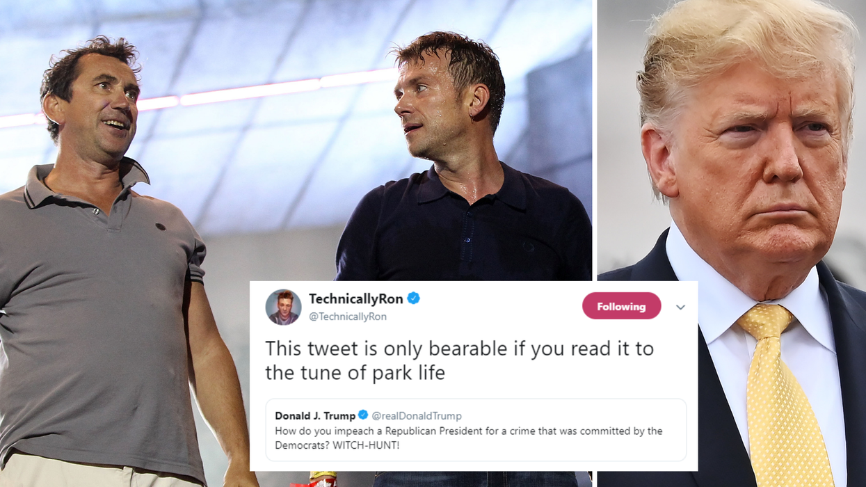 Trump's tweets read to the tune of Parklife is the crossover we didn't know we needed