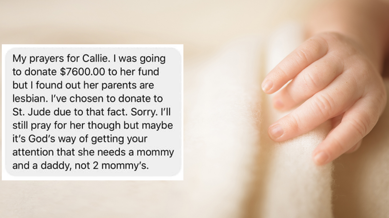 Couple claim woman withdrew donation for their cancer-stricken child because they're lesbians