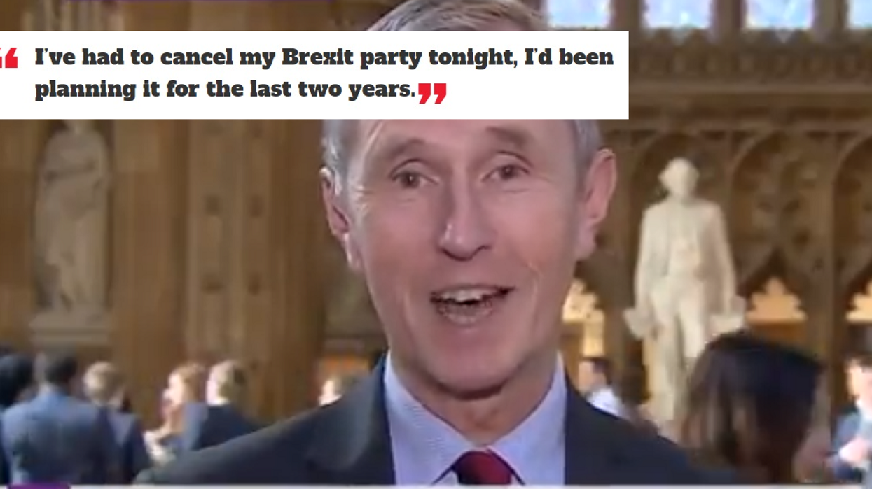Brexit: Tory MP complains about cancelling his party on live TV