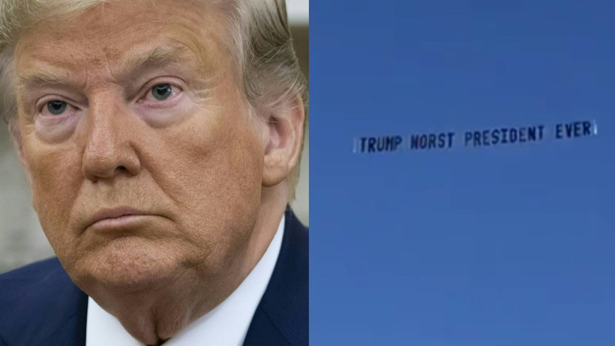 Trump taunted with plane banners that brutally mock his presidency at Florida resort
