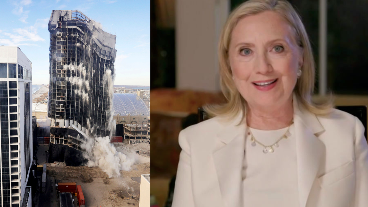 Hillary Clinton effortlessly mocked Trump after his Atlantic City hotel was demolished